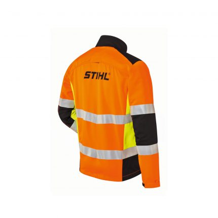 STIHL Jaqueta antitall i advertència MS Protect darrera